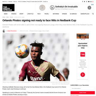 A complete backup of www.thesouthafrican.com/sport/orlando-pirates-signing-not-ready-to-face-wits-in-nedbank-cup/