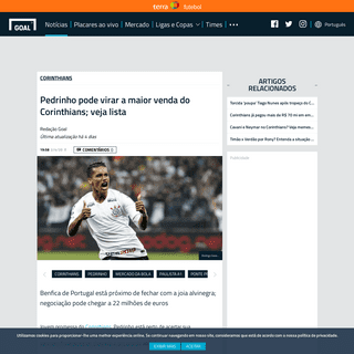 Pedrinho pode virar a maior venda do Corinthians; veja lista - Goal.com