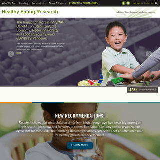 Healthy Eating Research - Building Evidence to Prevent Childhood Obesity