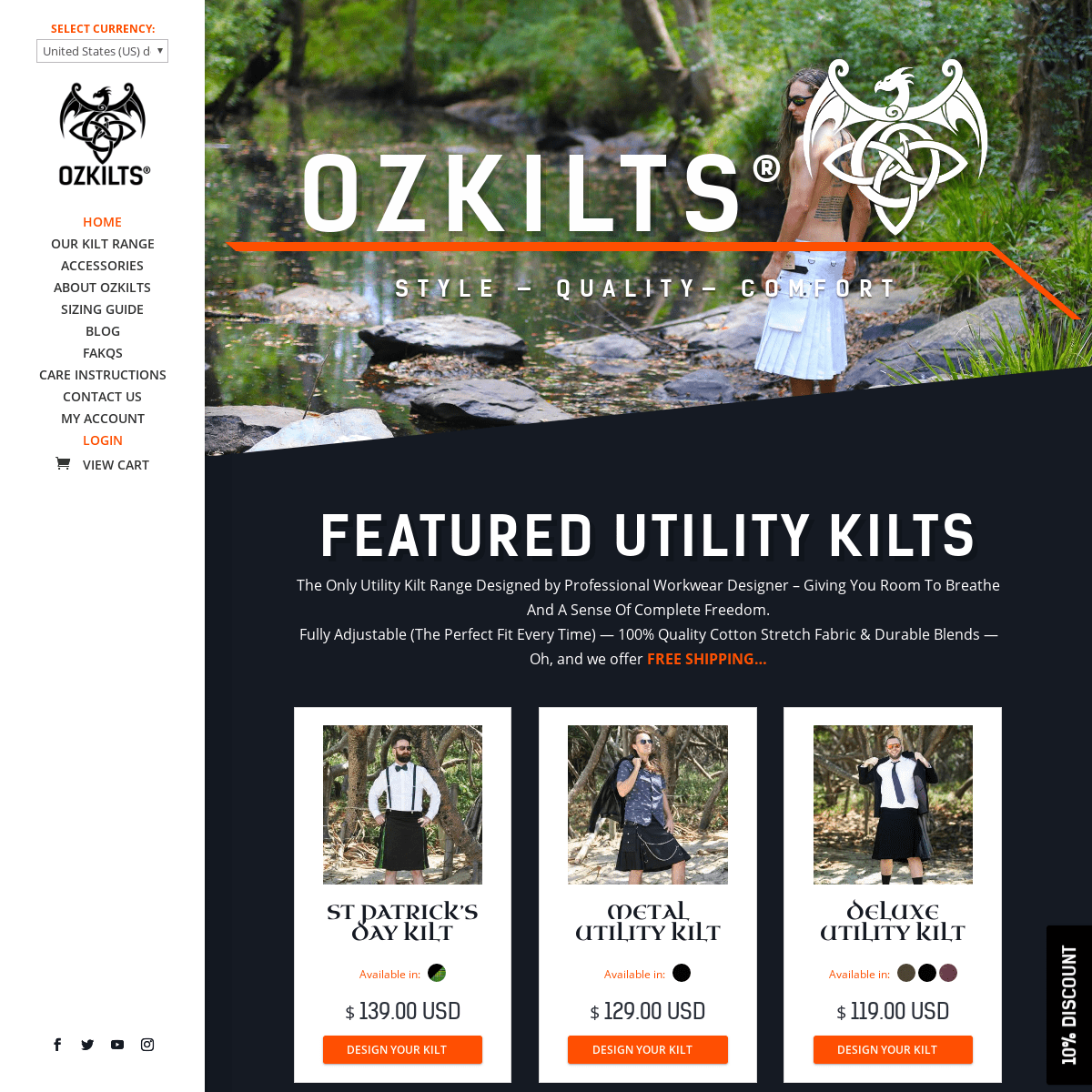 A complete backup of ozkilts.com
