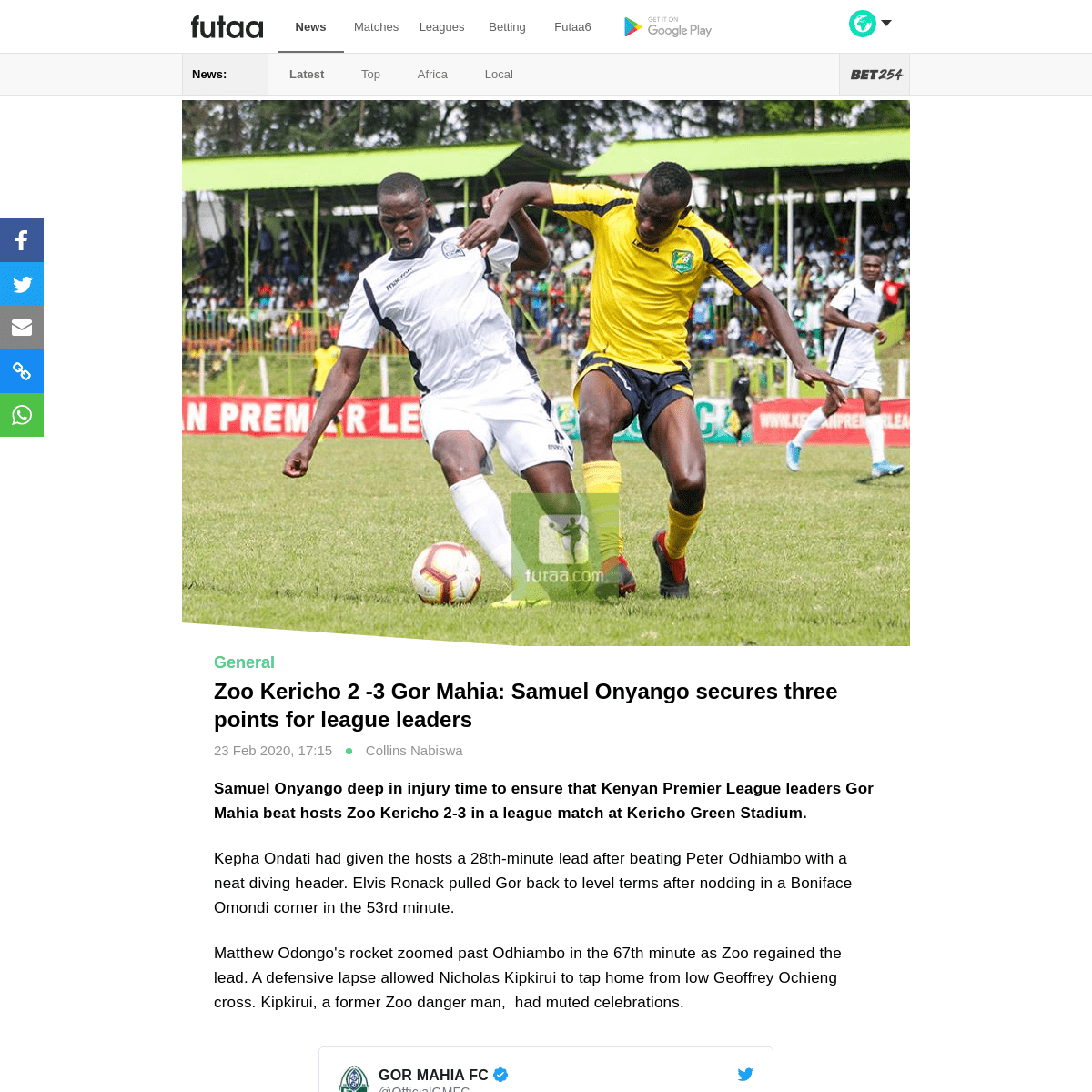 A complete backup of futaa.com/article/202957/zoo-kericho-2-3-gor-mahia-samuel-onyango-secures-three-points-for-league-leaders