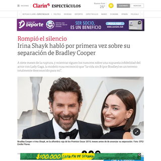 Irina Shayk hablÃ³ por primera vez sobre su separaciÃ³n de Bradley Cooper - ClarÃ­n