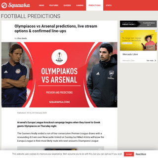 Olympiacos v Arsenal prediction, live stream & confirmed line-ups - Europa League