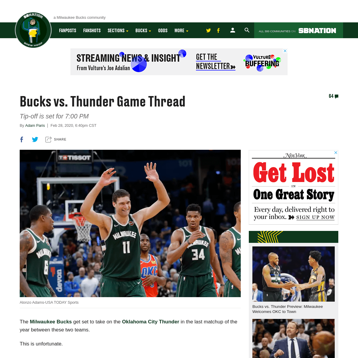 A complete backup of www.brewhoop.com/2020/2/28/21156875/bucks-vs-thunder-game-thread