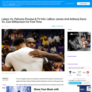 A complete backup of www.lakersnation.com/lakers-vs-pelicans-preview-tv-info-lebron-james-and-anthony-davis-vs-zion-williamson-f