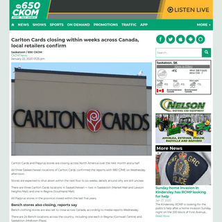 A complete backup of www.ckom.com/2020/01/22/carlton-cards-closing-within-weeks-across-canada-local-retailers-confirm/