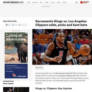 A complete backup of sportsbookwire.usatoday.com/2020/02/22/sacramento-kings-vs-los-angeles-clippers-odds-picks-and-best-bets/