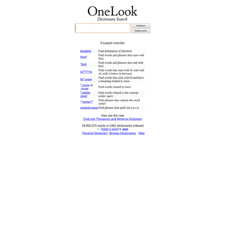 A complete backup of onelook.com