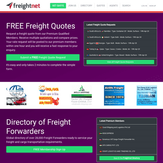 Freight forwarders directory and online freight quotes - Freightnet