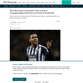 A complete backup of www.telegraph.co.uk/football/2020/02/25/west-brom-go-seven-points-clear-top-championship-win-preston/