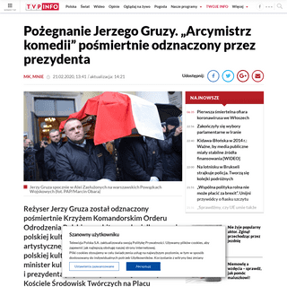 A complete backup of www.tvp.info/46763894/pozegnanie-jerzego-gruzy-arcymistrz-komedii-posmiertnie-odznaczony-przez-prezydenta