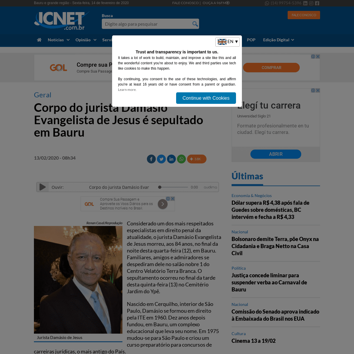 A complete backup of www.jcnet.com.br/noticias/geral/2020/02/714237-morre-o-jurista-damasio-evangelista-de-jesus.html