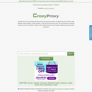 Free web proxy and the most advanced online proxy - CroxyProxy