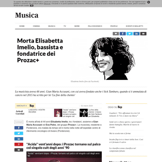 A complete backup of www.repubblica.it/spettacoli/musica/2020/03/01/news/morta_elisabetta_imelio_tra_i_fondatori_dei_prozac_-249
