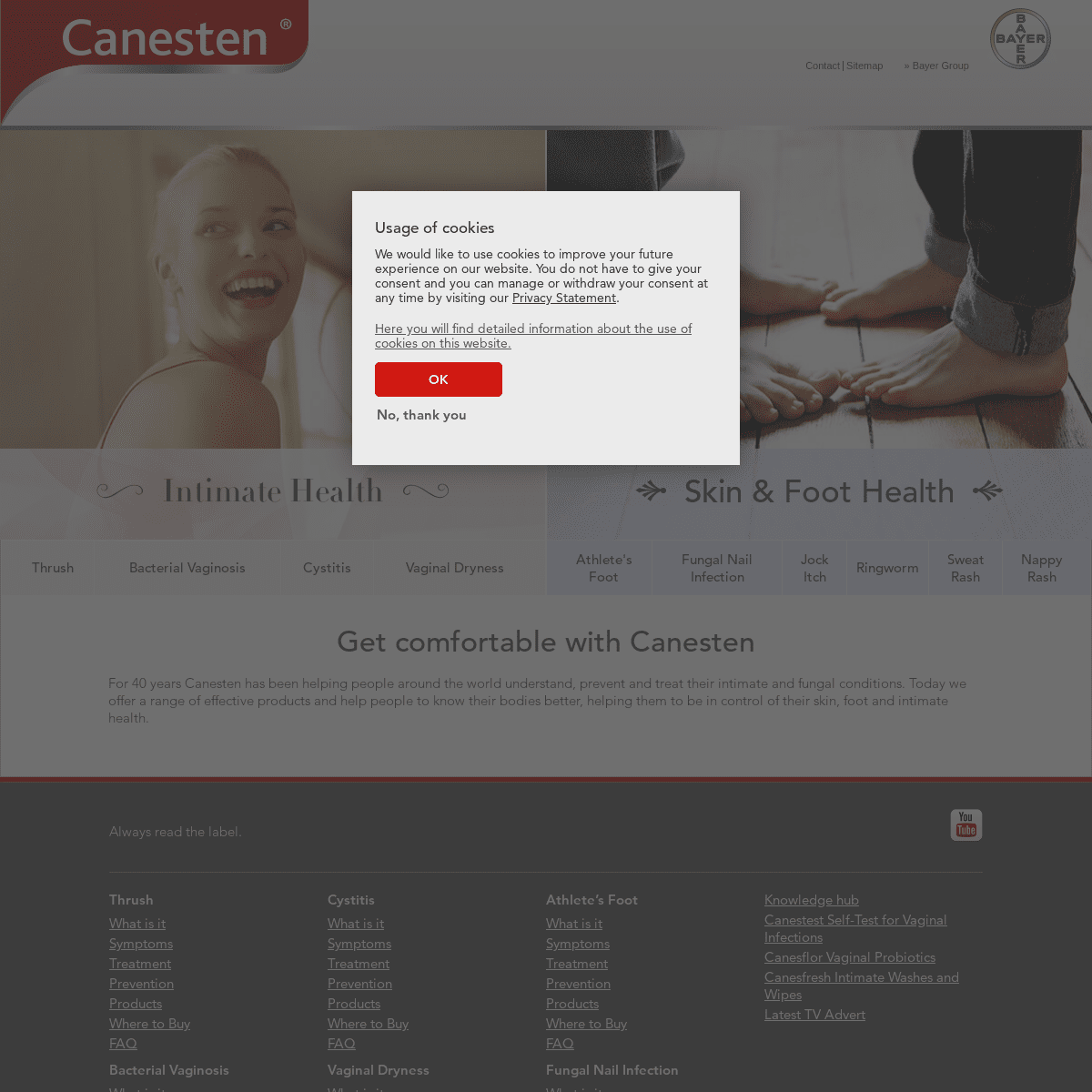 A complete backup of canesten.co.uk