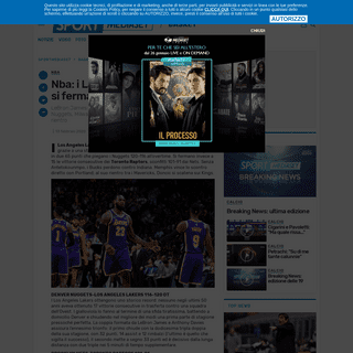 Nba- i Lakers passano a Denver, si fermano i Raptors-br -- Â  - News - Sportmediaset