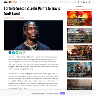 Fortnite Season 2 Leaks Points to Travis Scott Event - Game Rant