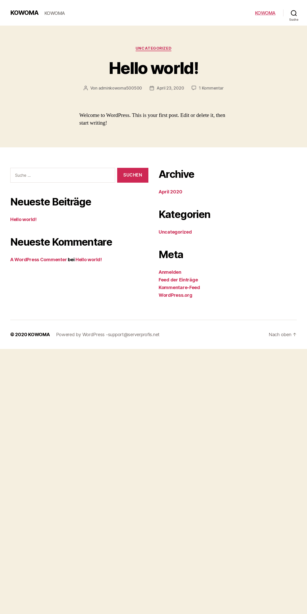 A complete backup of kowoma.de