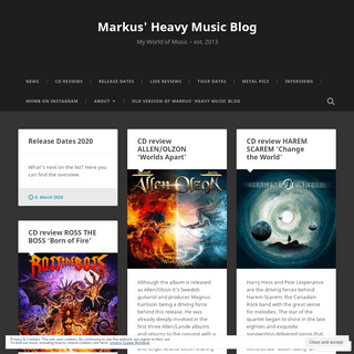 Markus' Heavy Music Blog â€“ My World of Music â€“ est. 2013