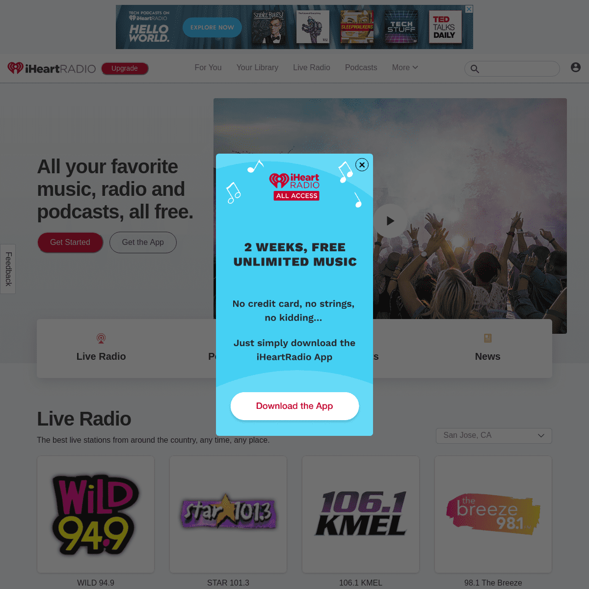 A complete backup of iheart.com