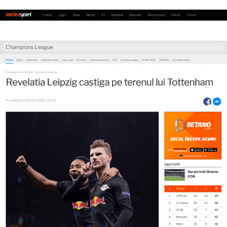 Revelatia Leipzig castiga pe terenul lui Tottenham - Onlinesport.ro