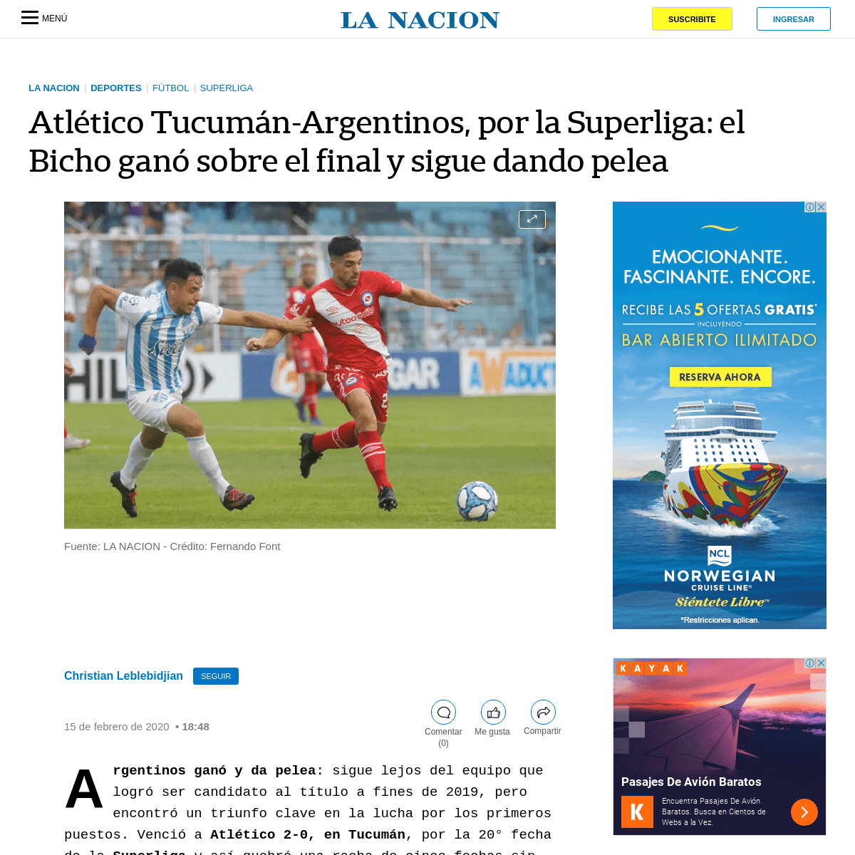 AtlÃ©tico TucumÃ¡n-Argentinos, por la Superliga- el Bicho ganÃ³ sobre el final y sigue dando pelea - LA NACION