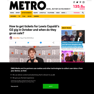A complete backup of metro.co.uk/2020/02/21/get-tickets-lewis-capaldis-o2-gig-october-go-sale-12277108/