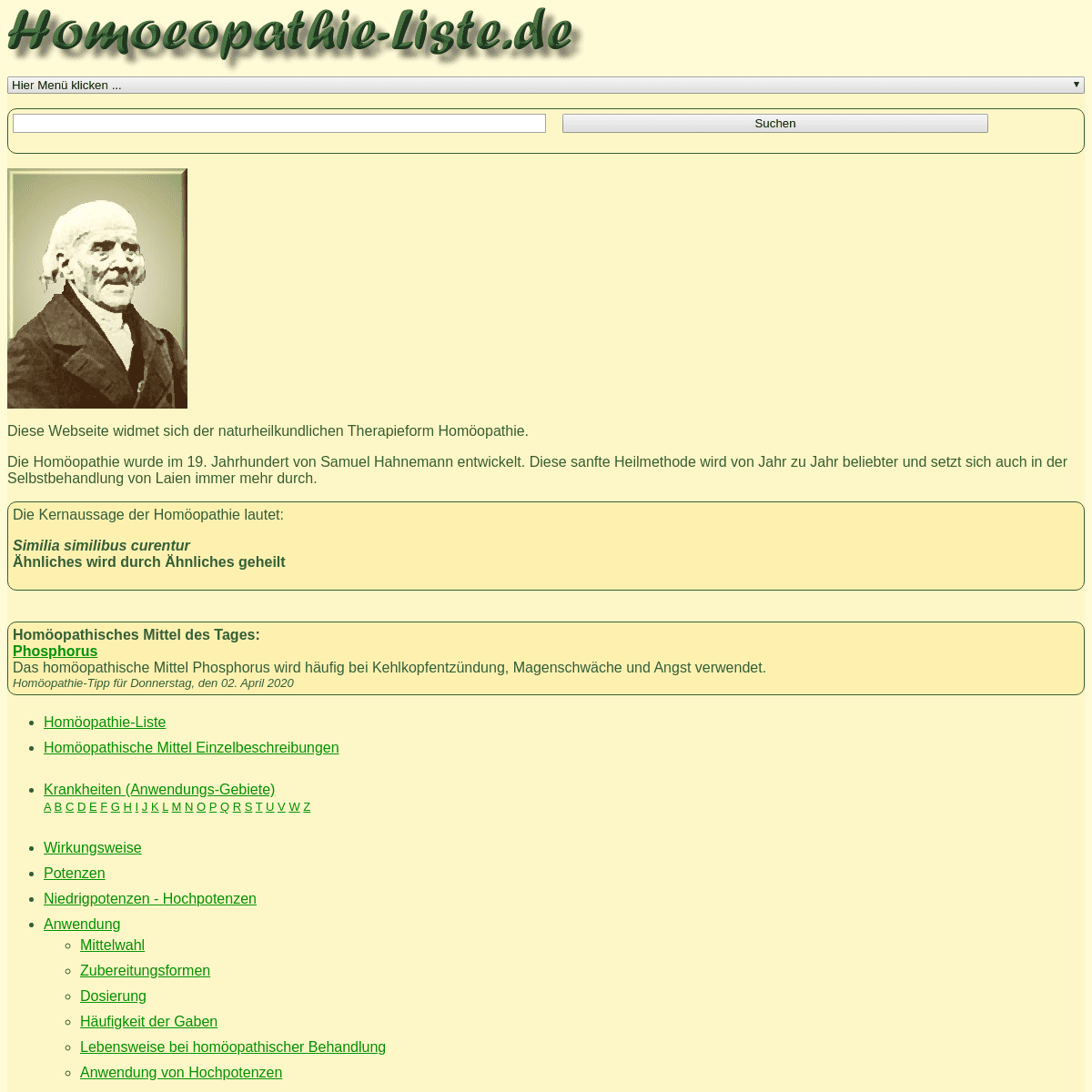 A complete backup of homoeopathie-liste.de