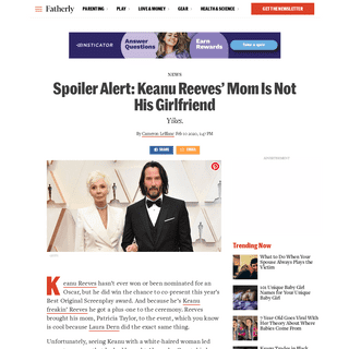 A complete backup of www.fatherly.com/news/spoiler-alert-keanu-reeves-mom-is-not-his-girlfriend/