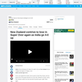 Recent Match Report - New Zealand vs India 4th T20I 2020 - ESPNcricinfo.com