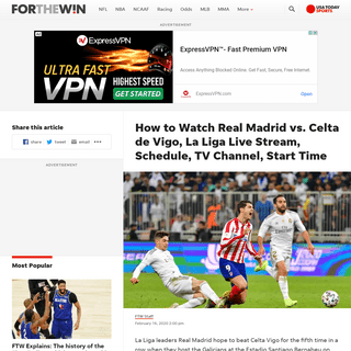 Real Madrid vs. Celta de Vigo Live Stream- TV Channel, How to Watch