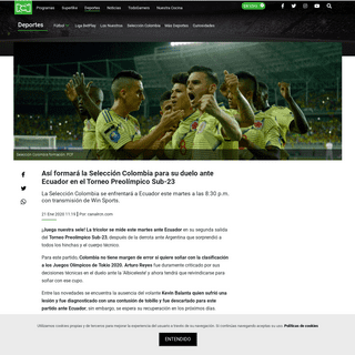 A complete backup of deportes.canalrcn.com/futbol/seleccion-colombia/asi-formaria-la-seleccion-colombia-para-su-duelo-ante-ecuad