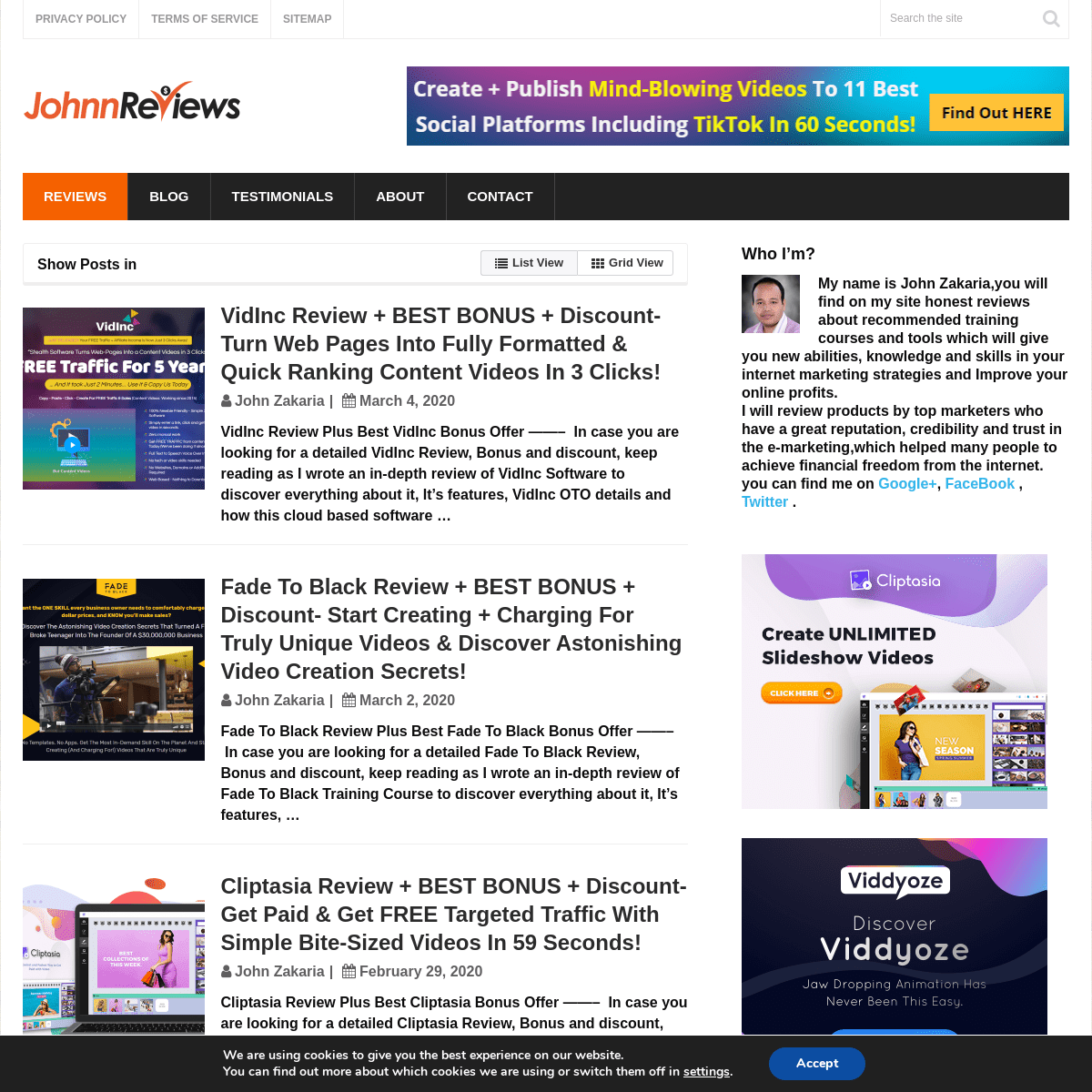 A complete backup of johnnreviews.com