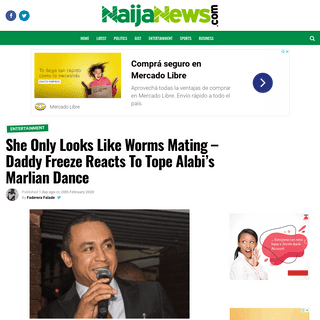 A complete backup of www.naijanews.com/2020/02/20/she-only-looks-like-worms-mating-daddy-freeze-reacts-to-tope-alabis-marlian-da