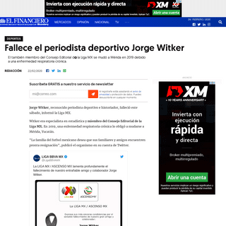 A complete backup of www.elfinanciero.com.mx/deportes/fallece-el-periodista-deportivo-jorge-witker