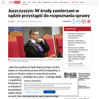 A complete backup of www.tvp.info/46502886/juszczyszyn-w-srode-zamierzam-w-sadzie-przystapic-do-rozpoznania-sprawy