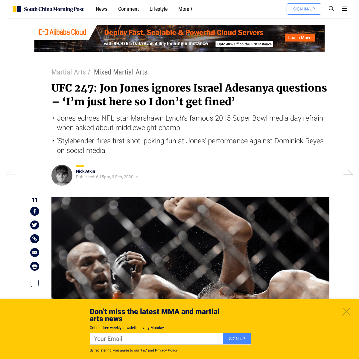 UFC 247- Jon Jones ignores Israel Adesanya questions â€“ â€˜Iâ€™m just here so I donâ€™t get finedâ€™ - South China Morning Post