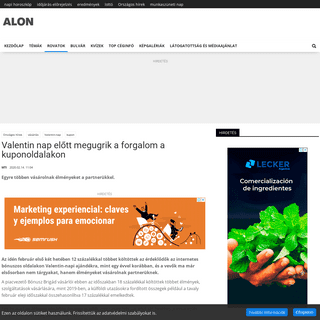 A complete backup of www.alon.hu/orszagos-hirek/2020/02/valentin-nap-elott-megugrik-a-forgalom-a-kuponoldalakon