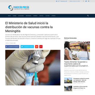 A complete backup of www.chacodiapordia.com/2020/02/21/el-ministerio-de-salud-inicio-la-distribucion-de-vacunas-contra-la-mening