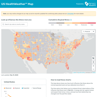 US HealthWeatherâ„¢ Map by Kinsa