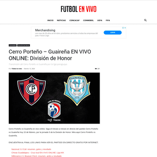 A complete backup of www.futbolenvivo.com.co/cerro-porteno-guairena-en-vivo-online-division-de-honor/