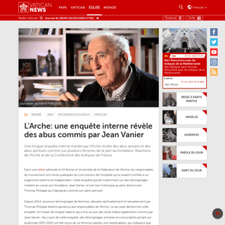 A complete backup of www.vaticannews.va/fr/eglise/news/2020-02/revelations-sur-des-abus-commis-par-jean-vanier.html