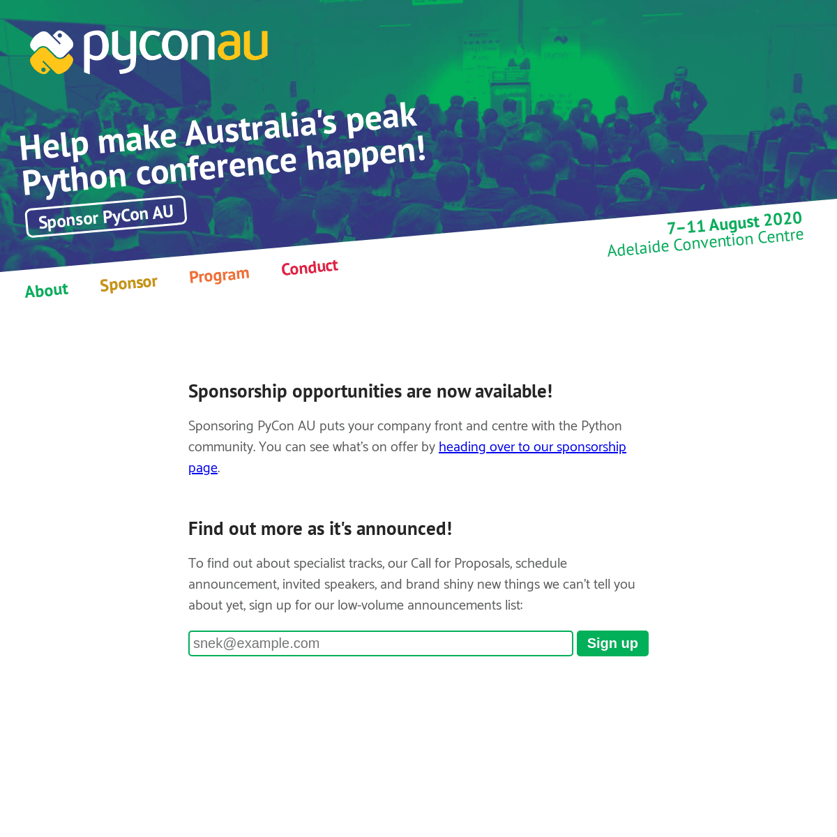 A complete backup of pycon-au.org