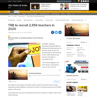 A complete backup of timesofindia.indiatimes.com/city/chennai/trb-to-recruit-2956-teachers-in-2020/articleshow/73519095.cms