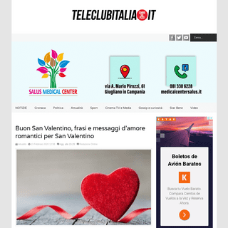 A complete backup of www.teleclubitalia.it/185255/buon-san-valentino-frasi-e-messaggi-damore-romantici-per-san-valentino/