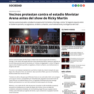 A complete backup of www.telam.com.ar/notas/202002/436086-vecinos-de-villa-crespo-protestan-contra-el-estadio-movistar-arena-ant