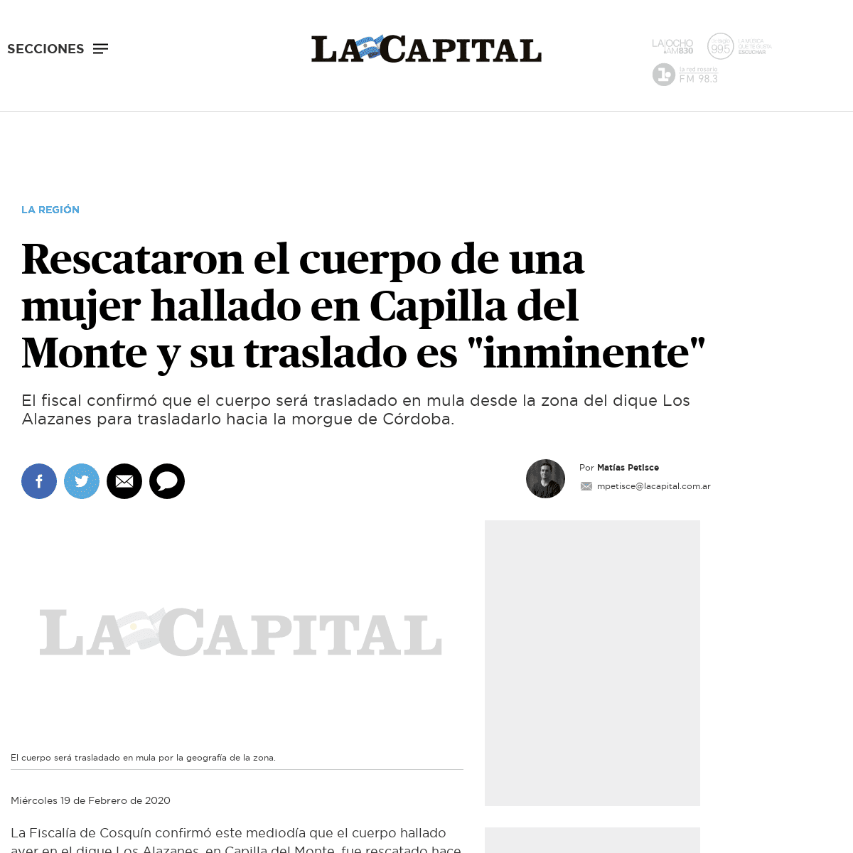 A complete backup of www.lacapital.com.ar/la-region/rescataron-el-cuerpo-una-mujer-hallado-capilla-del-monte-y-su-traslado-es-in
