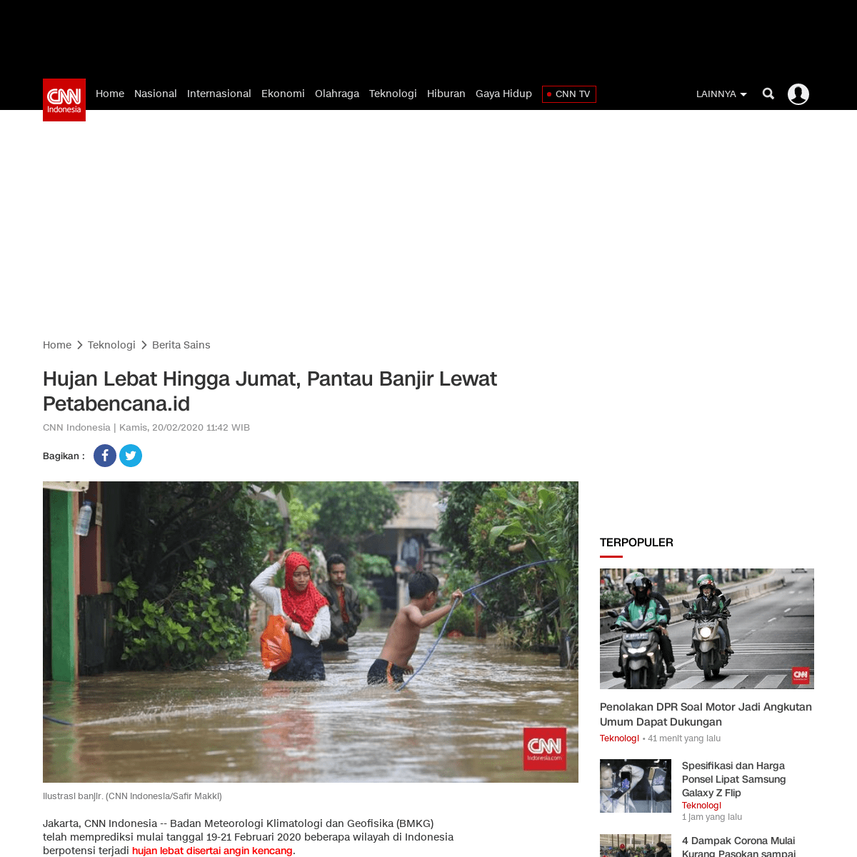 Hujan Lebat Hingga Jumat, Pantau Banjir Lewat Petabencana.id