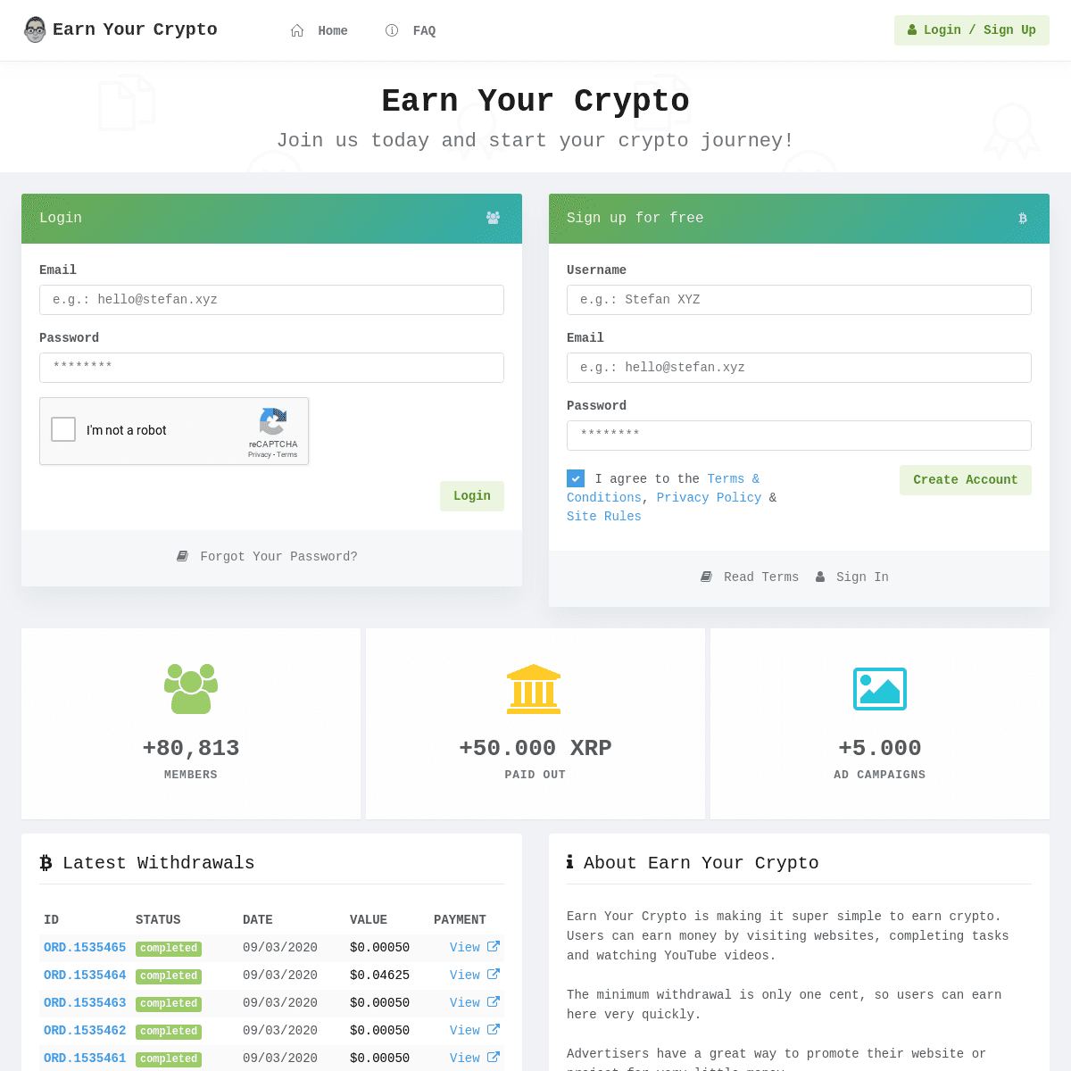 A complete backup of earnyourcrypto.com