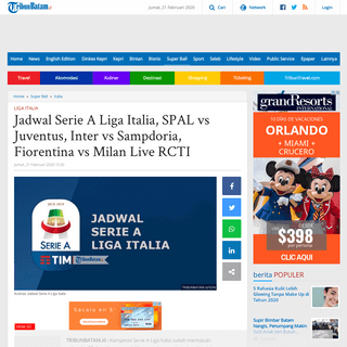 Jadwal Serie A Liga Italia, SPAL vs Juventus, Inter vs Sampdoria, Fiorentina vs Milan Live RCTI - Tribun Batam